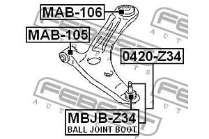 Сайлентблок подвески PEUGEOT 4008 / DODGE CALIBER 2000-2017 г.