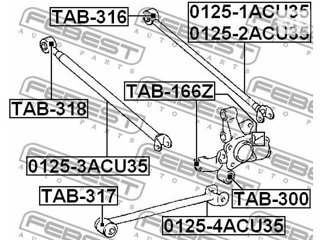 Сайлентблок подвески TOYOTA SCEPTER / LEXUS RX (_U3_) 1989-2016 г.