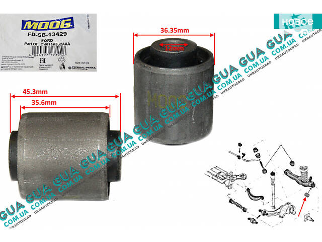 Сайлентблок рычага заднего нижний (наружный 1 шт) FDSB13429 Ford/ФОРД C-MAX 2003-2007/ФОКУС С-МАКС, Ford/ФОРД FOC