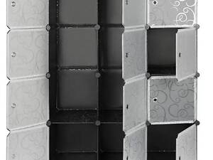 Збірний модульний шаф для білизни та одягу RIAS МР 312-62А 110х37х165см Black-White