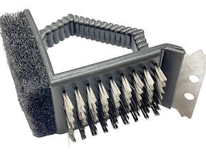 Щітка для чищення гриля-барбекю зі скребком і губкою 60мм (117830)