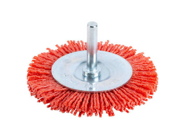 Щітка для електроінструменту Sigma дротяна дископодібна 75мм хвостовик 6мм нейлонова 9013271 (9013271) - Фото 1