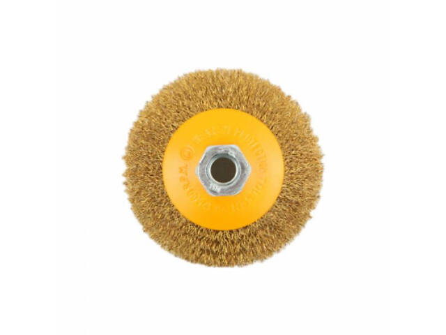 Щітка для електроінструменту Tolsen конічна 100 мм М14, гофрована латунований дріт 0.3 мм (77627) - Фото 2