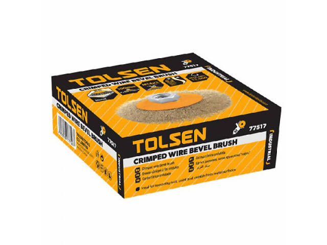 Щітка для електроінструменту Tolsen конічна 100 мм М14, гофрована латунований дріт 0.3 мм (77627) - Фото 3