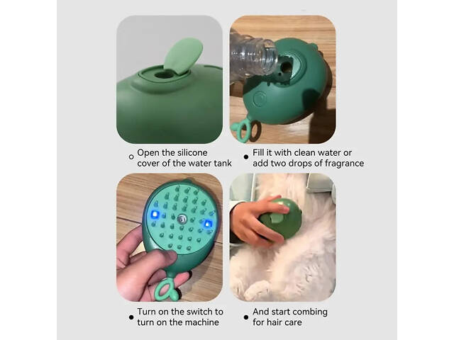 Щітка масажна для догляду за шерстю тварин 4 в 1 ПАРОВА Pet comb - Фото 7