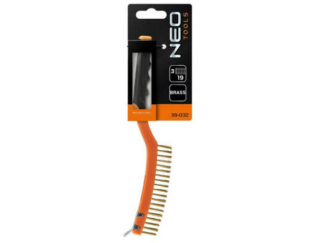 Щітка по металу Neo Tools 3х19 рядів, прямий дріт 0.3мм, 345мм, двокомпонентна рукоятка (39-032) - Фото 4
