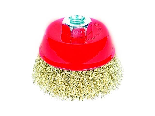 Щітка дротяна чашоподібна Ø65мм М14×2мм (латунована) SIGMA (9014061) - Фото 1