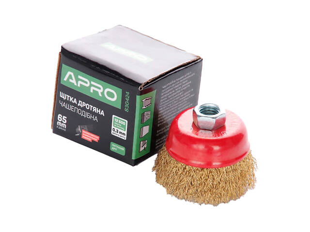 Щітка торцева Apro 65 мм x М14 рифлена (830424) - Фото 3