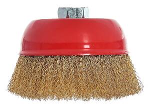 Щітка-чашка Vitals гофрована латунована 125 мм М14, 0,3 мм