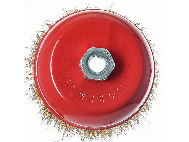 Щетка-чашка Vitals гофрированная латунированная 125 мм М14, 0,3 мм - Фото 2