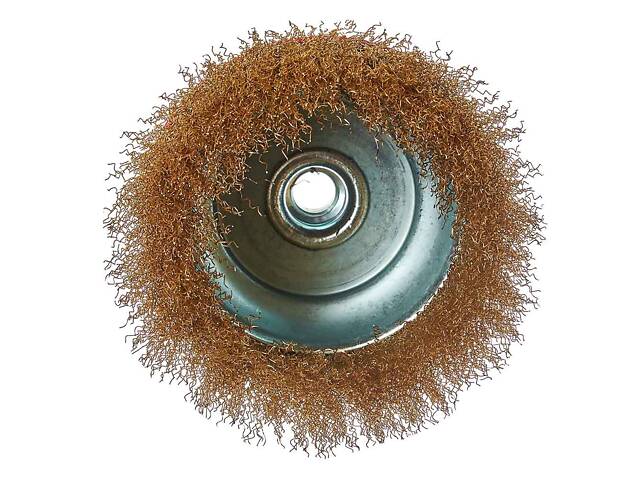 Щетка-чашка Vitals гофрированная латунированная 125 мм М14, 0,3 мм - Фото 3