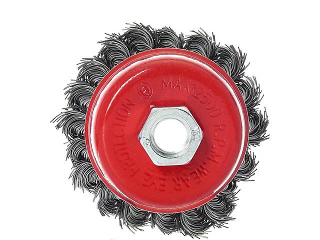 Щетка-чашка Vitals плетеная сталь 85 мм М14, 0,5 мм - Фото 2