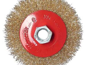 Щітка конічна Vitals гофрована латунована 100 мм М14, 0,3 мм