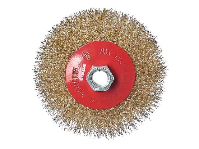 Щітка конічна Vitals гофрована латунована 115 мм М14, 0,3 мм - Фото 1