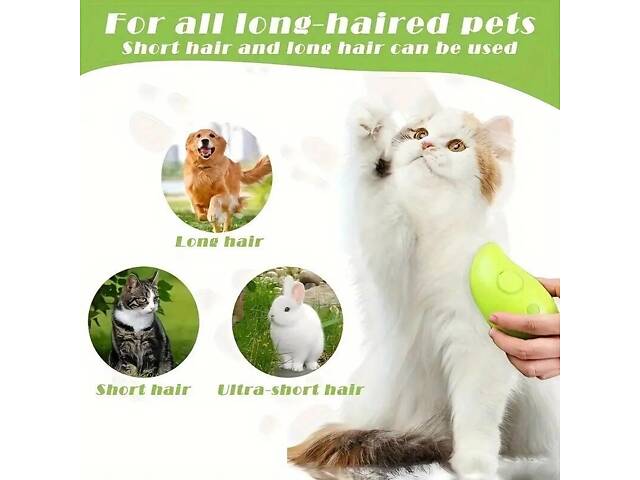 Щітка з іонізатором для розчісування та видалення волосся домашніх тварин (засіб для догляду підходить для кота, кішки, - Фото 6