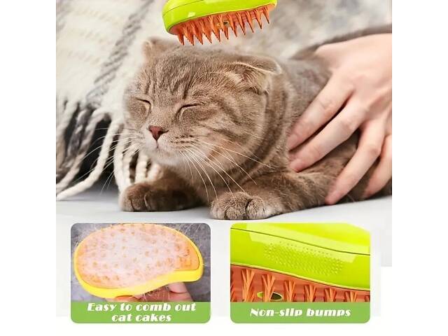 Щітка з іонізатором для розчісування та видалення волосся домашніх тварин (засіб для догляду підходить для кота, кішки, - Фото 5