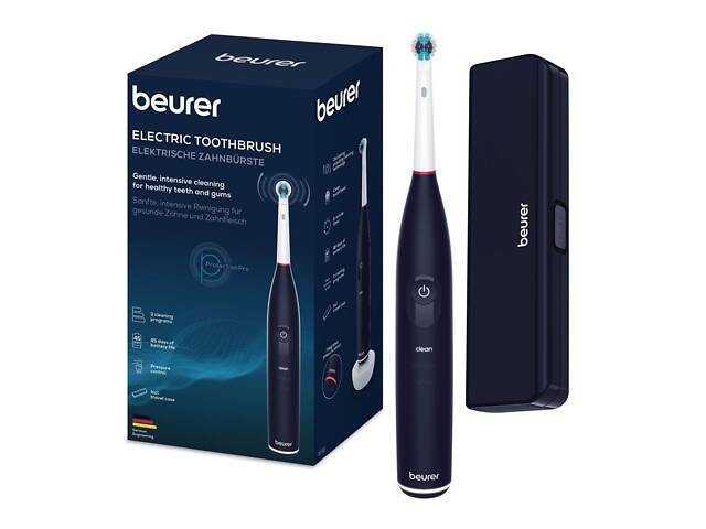 Щітка зубна Beurer насадок-1, 3 програми чистки, футляр, чорний (TB_50) - Фото 6