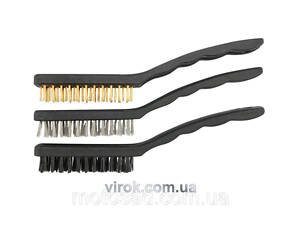 Щітки дротяні міні VOREL : L= 230 мм, Набір 3 шт [24/72/720]
