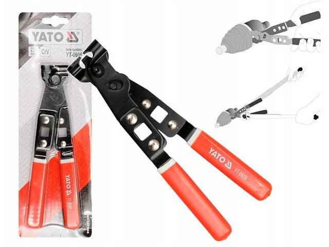 Щипці для кріплення шлангових хомутів на кожухи шарніра YATO YT-0606 - Фото 1