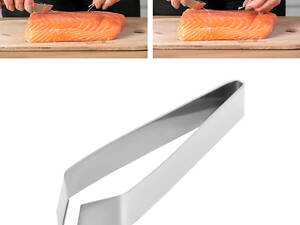 Щипці для витягування кісток риби косі (пінцет для риби) з нержавіючої сталі