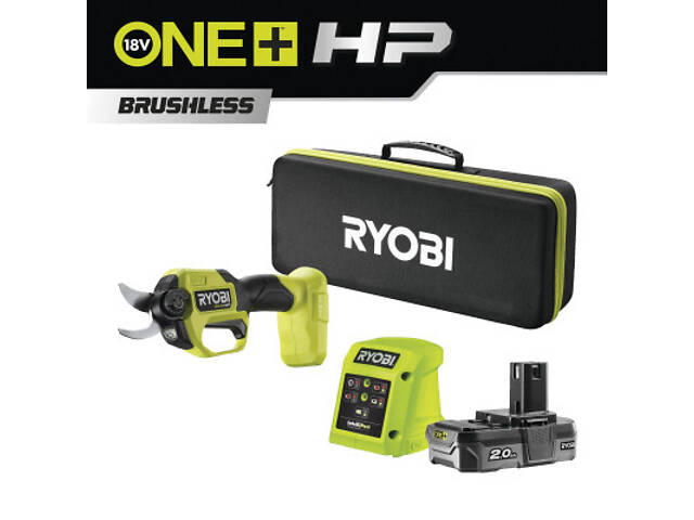 Секатор Ryobi ONE+ HP RY18SCXA-120T, 18V, 2Ah, до 28мм, кейс (5133005788) - Фото 2
