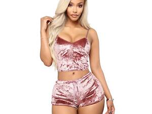 Сексуальний комплект з мармурового велюру S We Love Рожевий