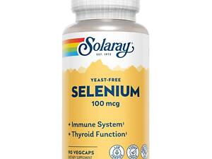 Селен без дріжджів, Selenium, Solaray, 100 мкг, 90 вегетаріанських капсул