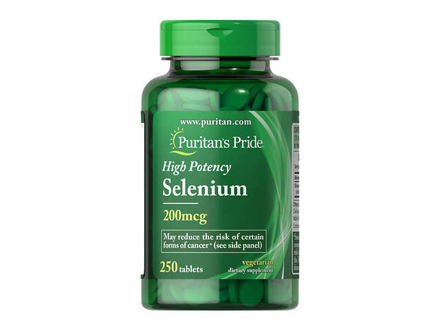 Селен Puritan's Pride Selenium 200 mcg 250 Tablets - Фото 1