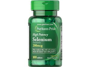 Селен Puritan's Pride Selenium 200 mcg, 100 таблеток
