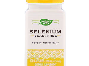 Селен, Selenium, Nature's Way, 200 мкг, 100 капсул