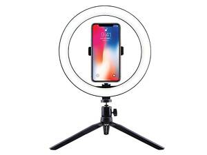 Селфи кольцо светодиодное на штативе с держателем для телефона Selfie ring light, диаметром 26 см, 3 цвета