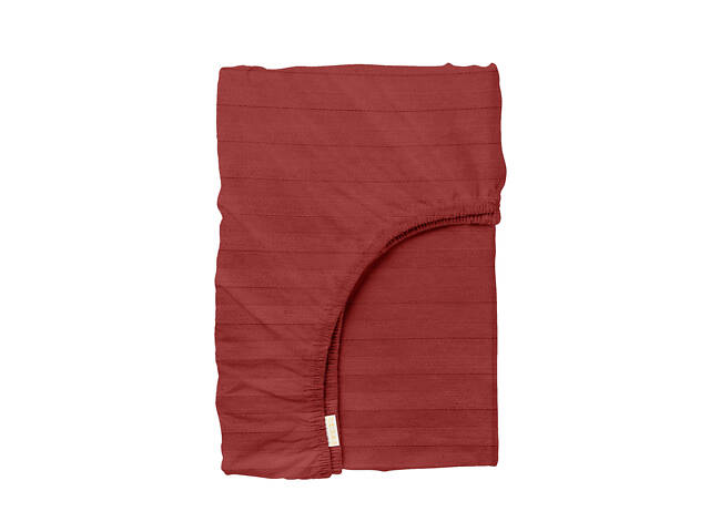 Сімейне ліжко сатин з простирадлом на гумці BURGUNDY Cosas Червоний 2х160х220 см - Фото 6
