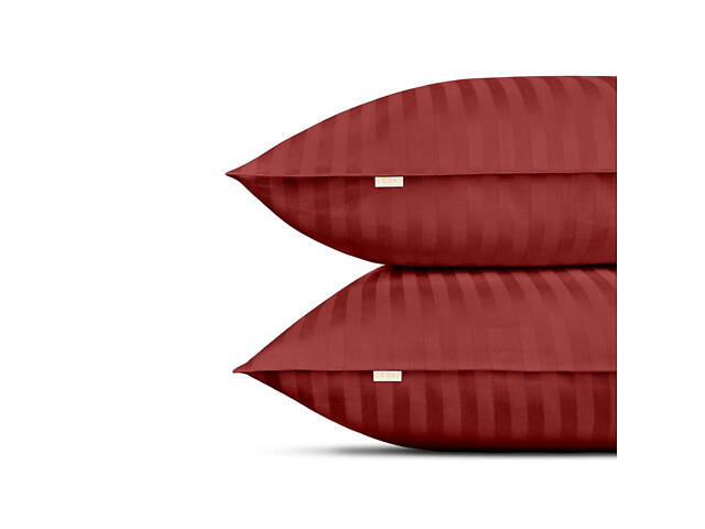 Сімейне ліжко сатин з простирадлом на гумці BURGUNDY Cosas Червоний 2х160х220 см - Фото 4