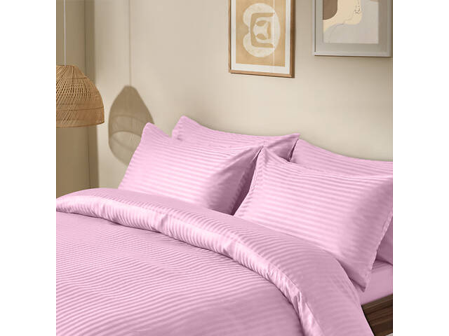 Сімейний комплект постільної білизни сатин BUBBLE Cosas рожевий 2х160х220 см - Фото 2