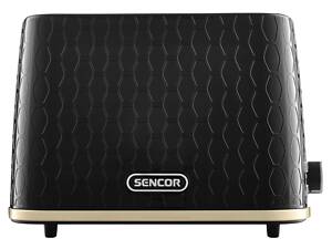 Sencor Тостер Sencor 930 Вт, підігрів, розморожування, пластик, чорно-золотий.