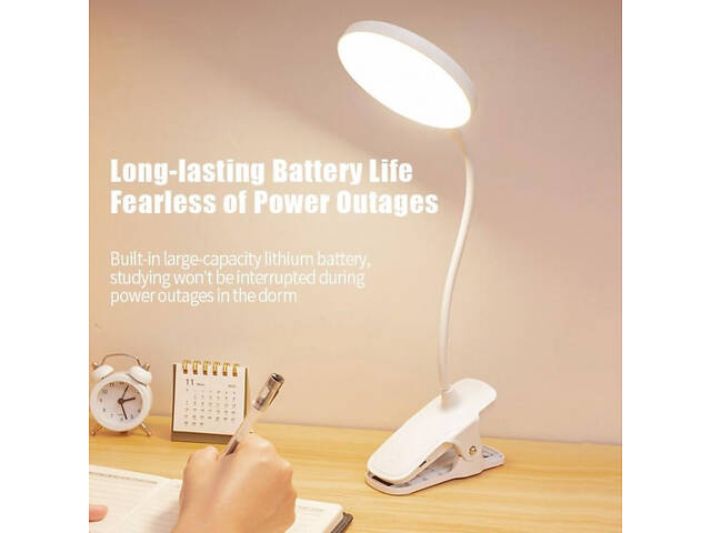 Сенсорна настільна лампа з прищіпкою за стіл 3 режими - Фото 1