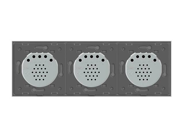 Сенсорний диммер 3 сенсора (1-1-1) Livolo сірий скло (VL-C701D/C701D/C701D-15) - Фото 3