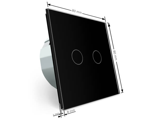 Сенсорний прохідний/перехресний вуличний вимикач Вологозахищений 2 сенсори Livolo чорний скло (VL-C702S-IP-12) - Фото 6