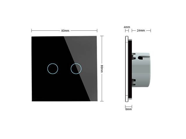 Сенсорний прохідний/перехресний вуличний вимикач Вологозахищений 2 сенсори Livolo чорний скло (VL-C702S-IP-12) - Фото 7
