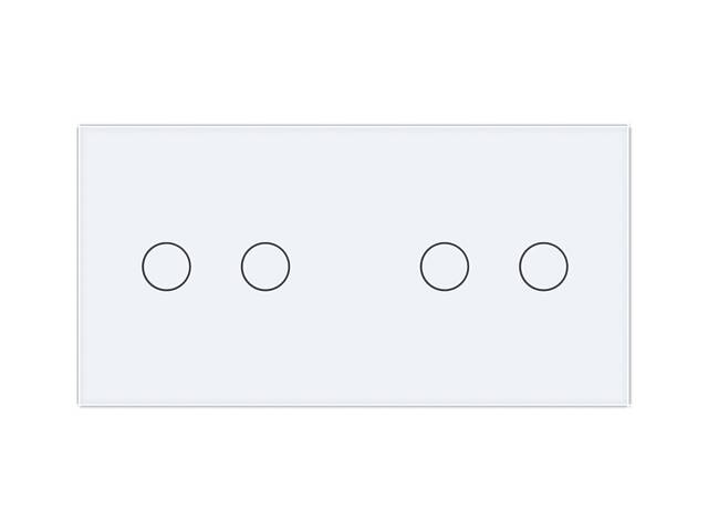 Сенсорний вимикач 4 сенсора (2-2) Livolo білий скло (VL-C702/C702-11) - Фото 4