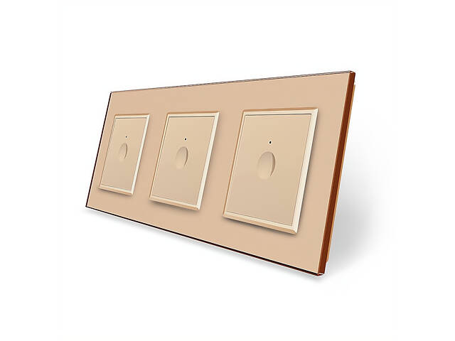 Сенсорний вимикач Sense 3 сенсора (1-1-1) Livolo золотий скло (VL-C7FC1/FC1/FC1-6AP) - Фото 1