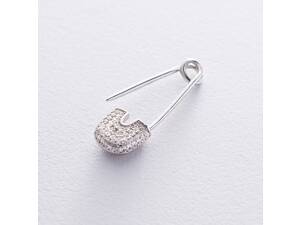 Серебряная булавка с фианитами 21043 Оникс