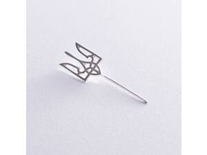 Серебряная заколка Герб Украины - Тризуб 20054 Оникс