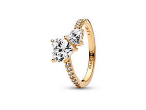 Серебряное кольцо Pandora 'Два сердца' 52