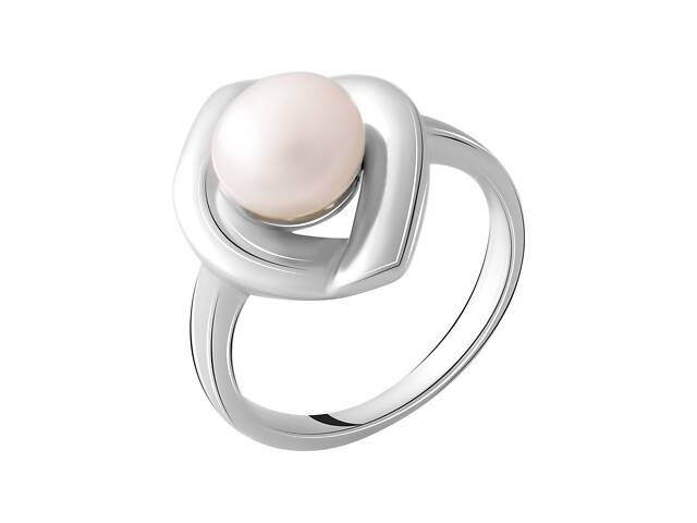 Серебряное кольцо SilverBreeze с натуральным жемчугом (2055402) 17.5 размер - Фото 1