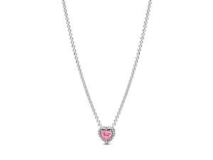 Серебряное ожерелье Pandora 'Розовое сердце' 398425C02