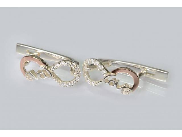 Серебряные серьги с золотыми пластинами, серебро 925, золото 375 пробы - Фото 2