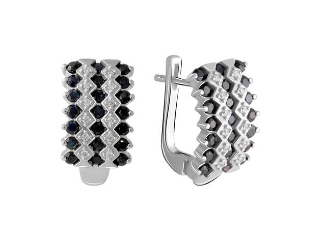 Серебряные серьги SilverBreeze с натуральным сапфиром 1.797ct (2065432) - Фото 1