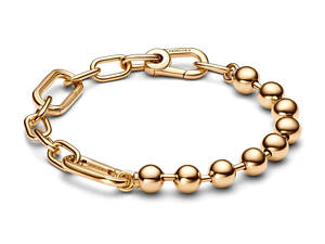 Срібний браслет з ланками та металевими намистинами No Brand ME 16