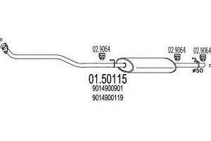Середня частина вихлопної системи (Резонатор) MTS 0150115 на MERCEDES-BENZ SPRINTER 2-t автобус (901, 902)